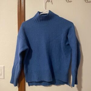 EVERLANE BLUE CASHMERE MOCK TURTLENECK SWEATER SIZE SMALL